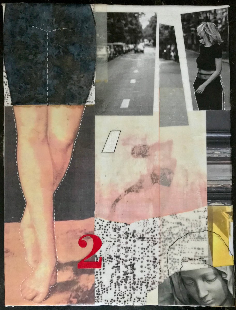 Abstract Collage By Kim Triedman, 17 X 21", Double-Take, Original Artwork