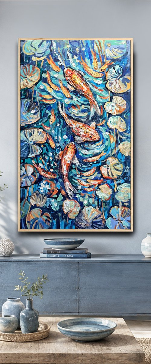 Golden Koi Fish by Lana Guise
