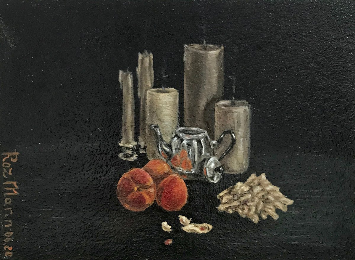Candles on Black Still-Life