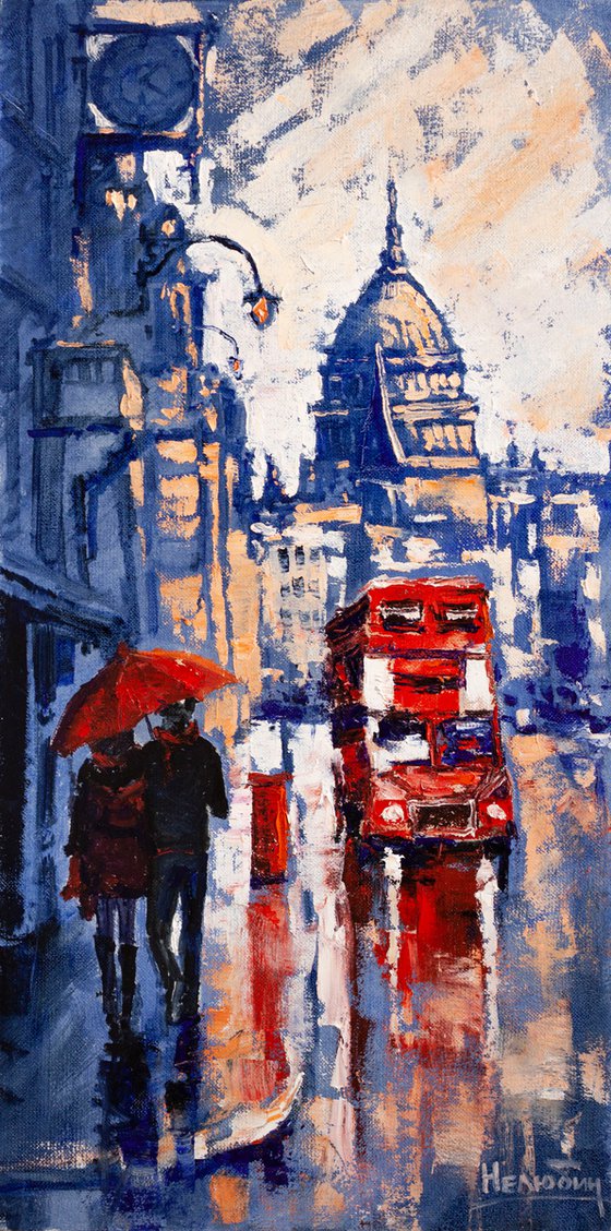 ABSTRACT CITYSCAPE. RAINY LONDON