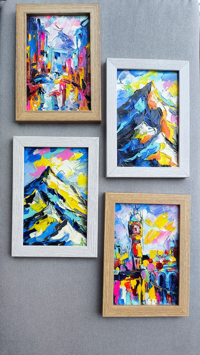 Expressive Cityscapes Oil Painting By Anastasia Kozorez, 19 X 7, The Beauty Of Nature And Cities Collection, Original Artwork