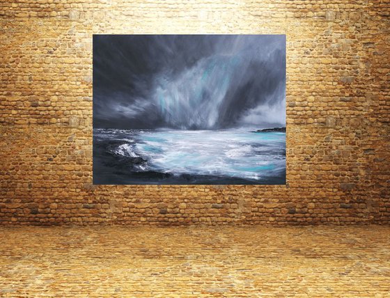 Soul Determination - Mood, Emotional Art, Sunset, Seascape, Skies - XL, Modern Art Office Decor Home