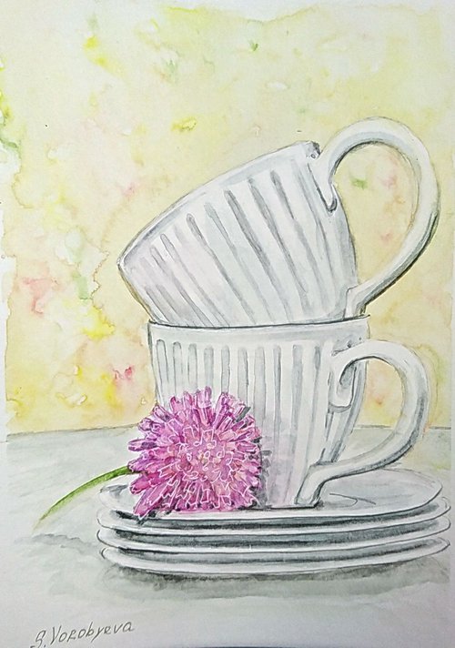 Tea cups by Svetlana Vorobyeva