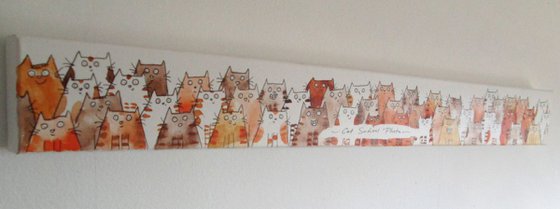 The very long Cat School Photo... 36" by 4" chunky canvas