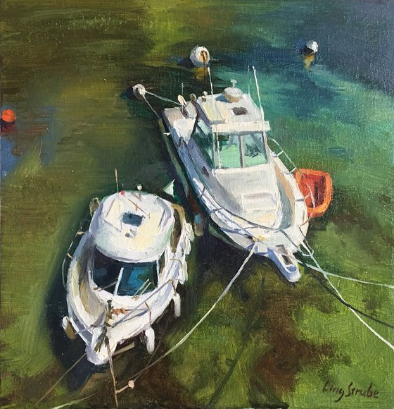 Two White Boats in Belle-Ile-En Mer