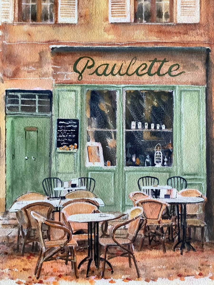 Impressionistic Cityscapes Watercolour By Darren Carey, 11 X 15, Cotignac France, Original Artwork