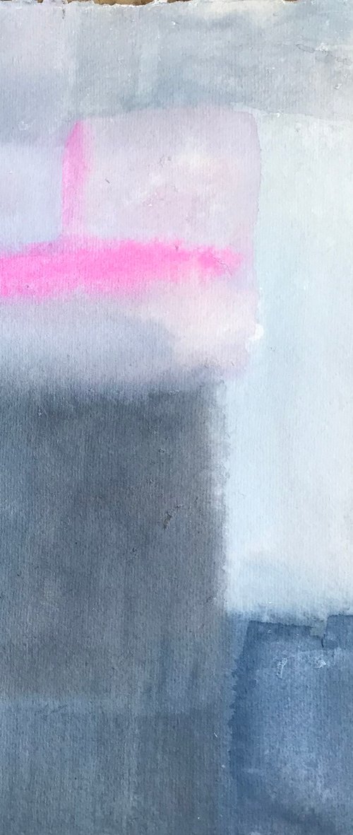 Abstract Rectangles Pink Grey and Blue by Catherine Winget