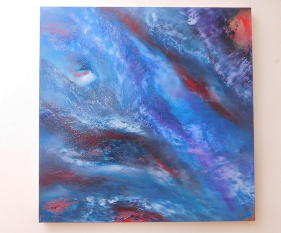 Nebula - 50x50 cm,  Original abstract painting, oil on canvas