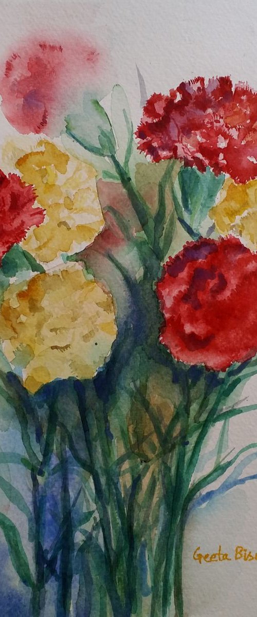 Carnation Flowers Still Life sold by Geeta Yerra
