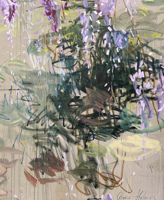Wisteria over the pond