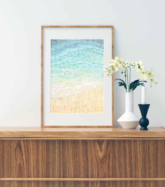 original style watercolor seaside abstract view