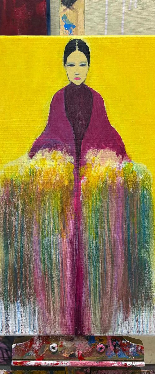 Yellow Figurative by Gela MIKAVA