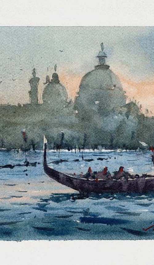 Canal Grande, Gondolier. by Marin Victor