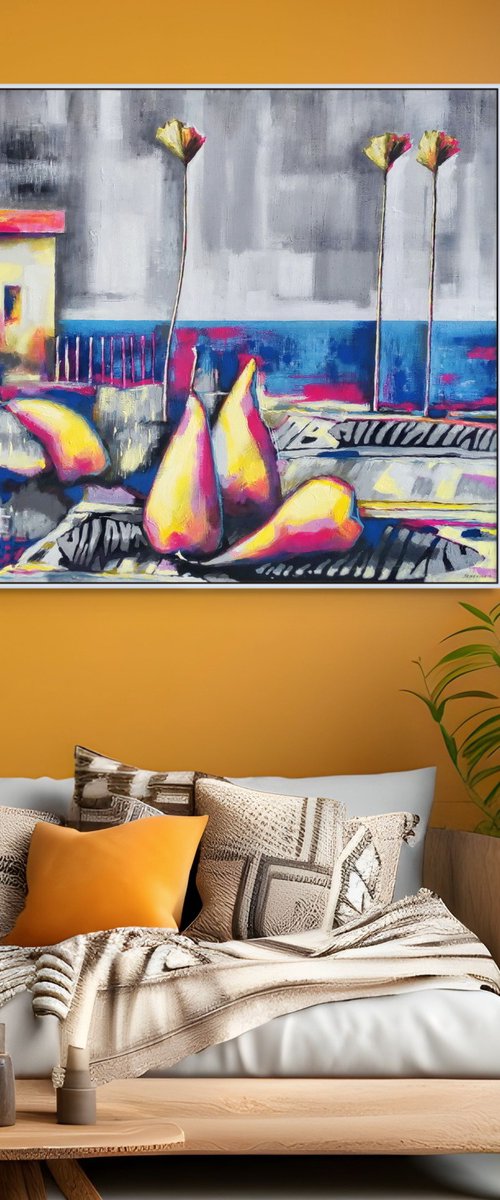 Landscape with pears by Evgen Semenyuk