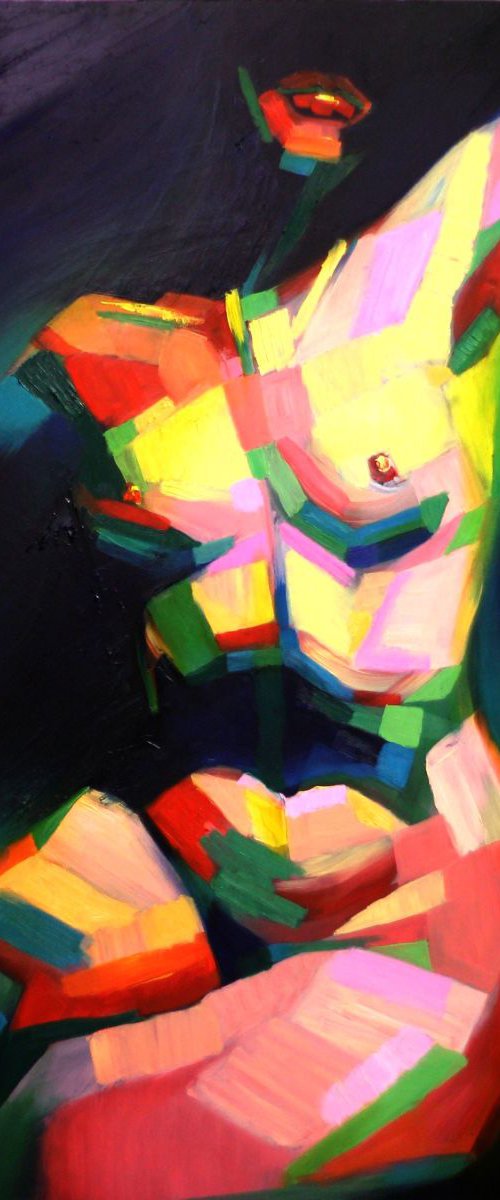 Cubistic sitting nude (2014) by Corné Akkers