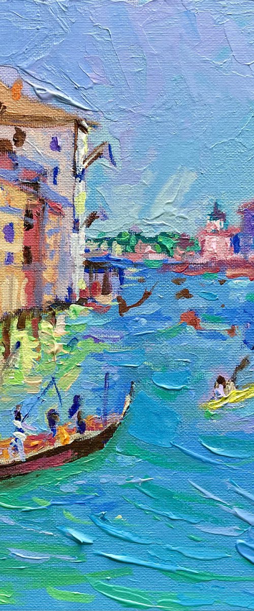 Venice - Boats of Grand Canal by Adriana Dziuba