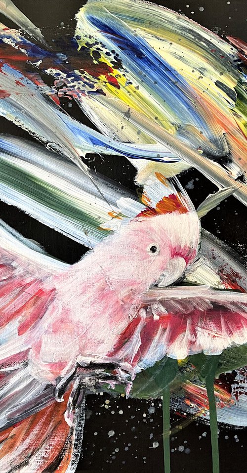 Capturing Freedom - Pink Cockatoo by HSIN LIN