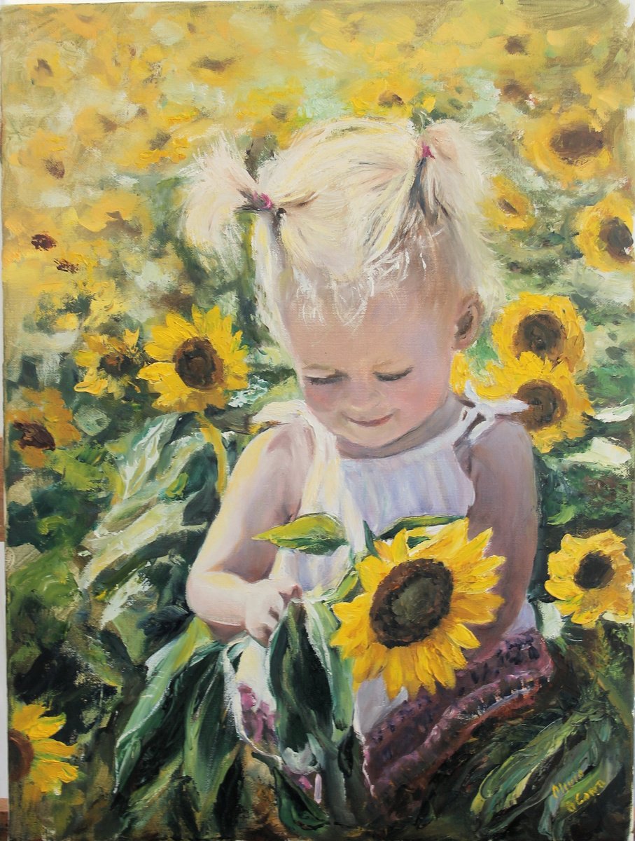 Among the sunflowers by Olivia O’Carra