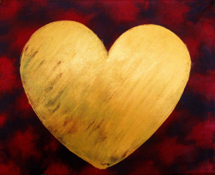Painting Abstract Wall Art Heart Of Gold Gold Artfinder