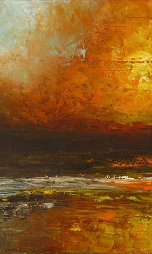 Reminiscent Shore  (Large Seascape, 100x70cm) by Kalpana Soanes
