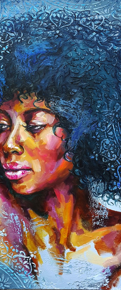 Portrait of a black woman by Viktoria Lapteva