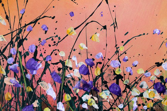 "Sensations"  - Extra Large original abstract floral painting