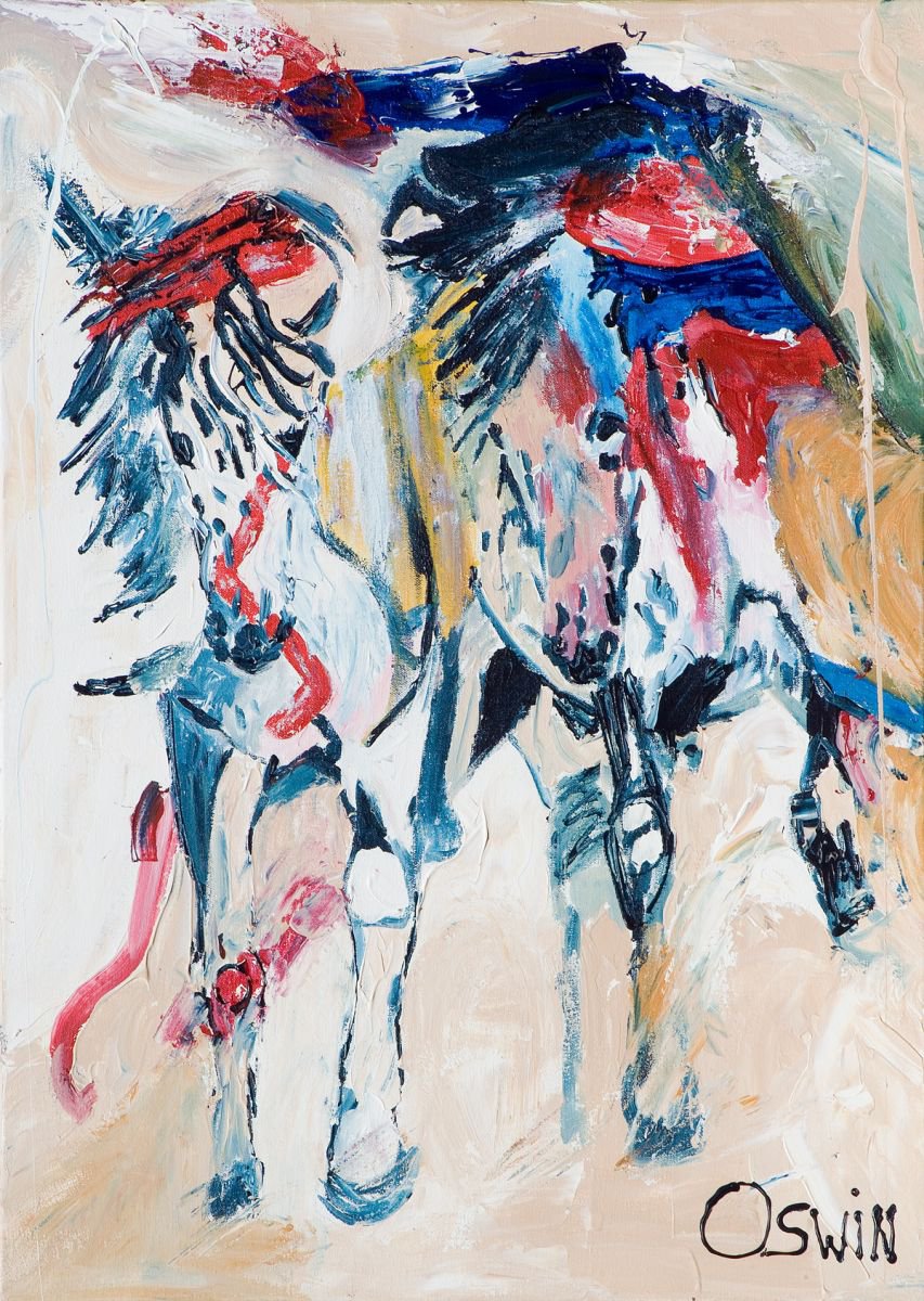 Desert horses by Oswin Gesselli