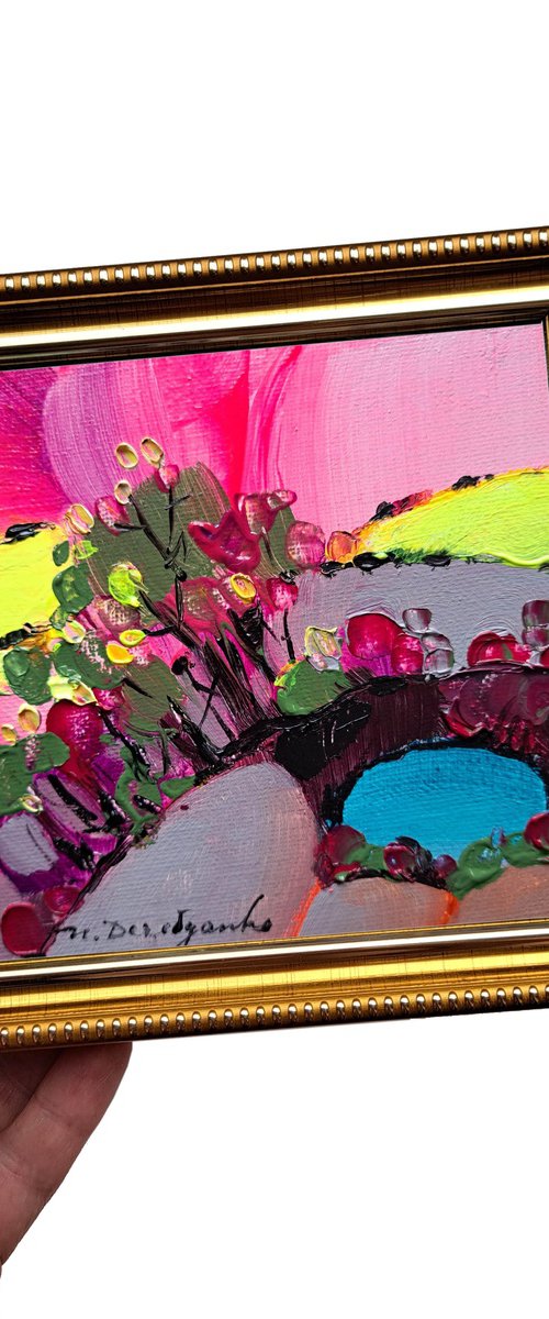 Abstract landscape sunset by Nataly Derevyanko