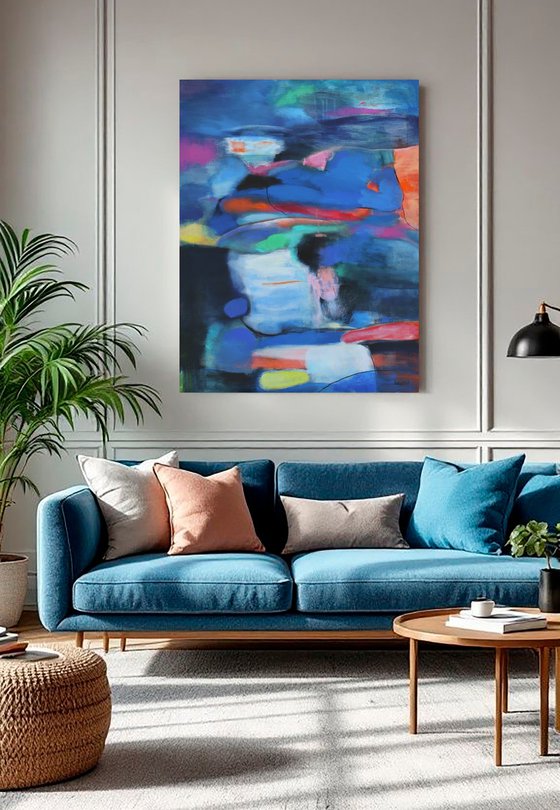 landscape with blue and yellow