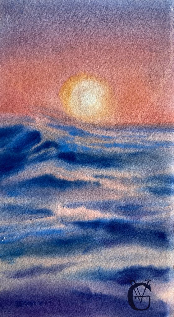 SUNSET ON THE WINTER SEA -poliptych