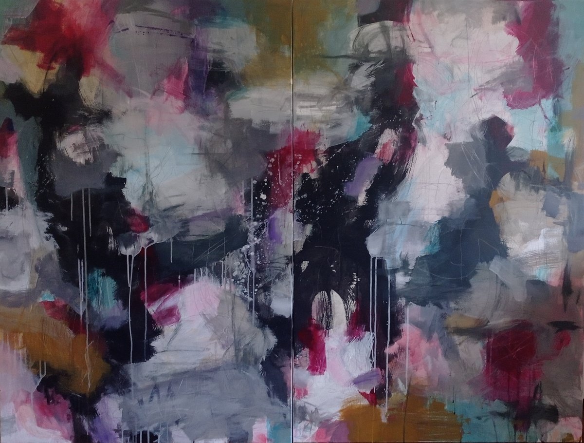 Abstract Acrylic Painting By Olena Karpenko, 63 X 47", Present, Original Artwork