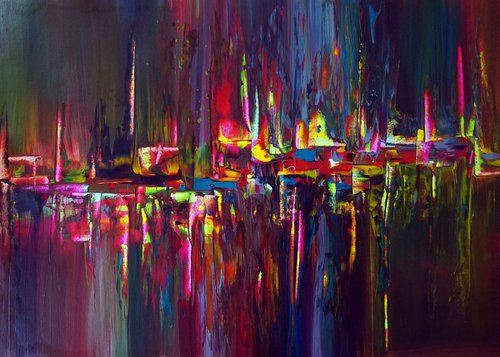 Neon Harbor by Richard Vloemans