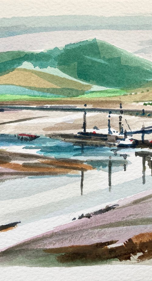 View to Kipford Jetty, Kipford, Dumfries, Scotland - Sketch by Paul Gurney