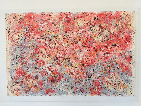 Abstract J. Pollock style acrylic painting by M.Y.
