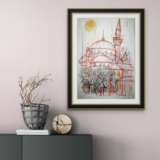 Şişli Mosque, Drawing on paper