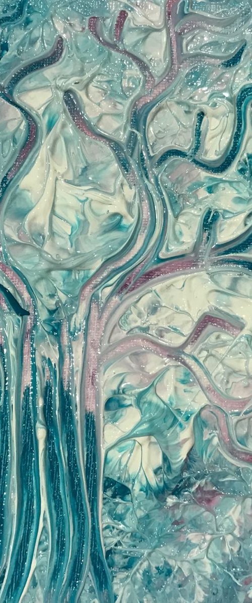 Tree - teal/pink/white by Carol Zsolt