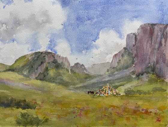 Valley with prayer flags