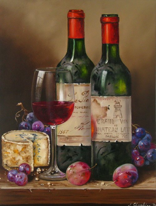 Vintage Wine Bottle by Natalia Shaykina