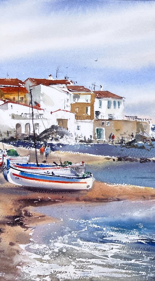 Boats of Calella. Spain by Eugenia Gorbacheva
