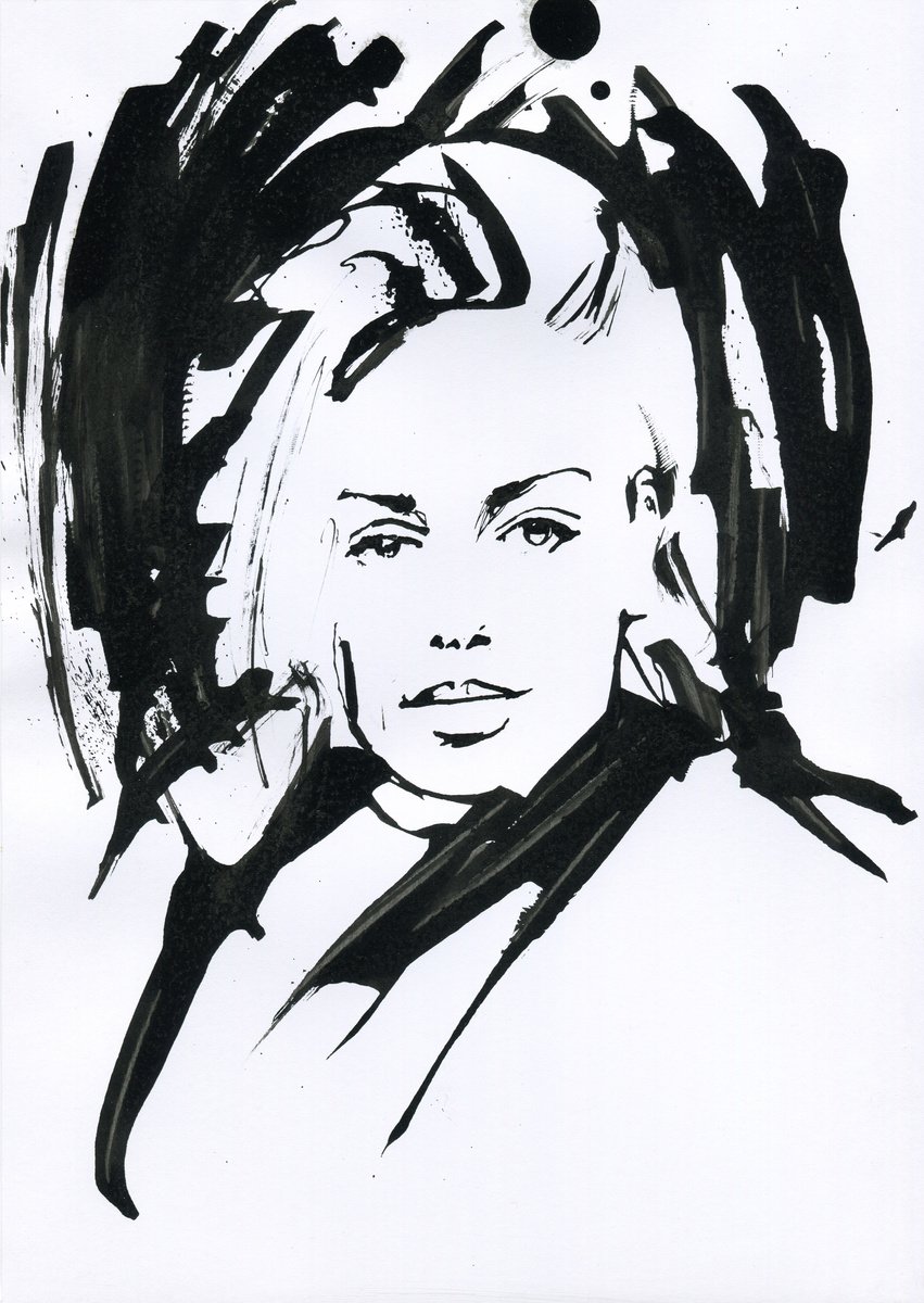 Woman ink portrait number 7 by Alexander Moldavanov
