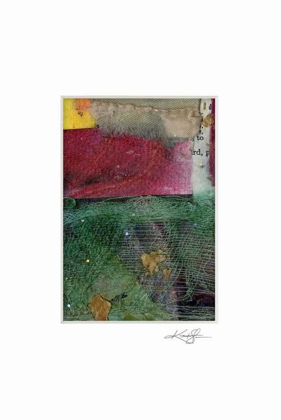 Abstract Collage Collection 4 - 3 Small Matted paintings by Kathy Morton Stanion