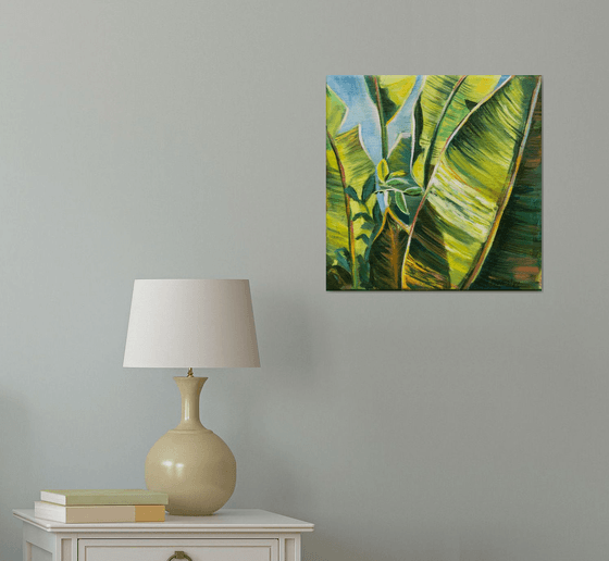 «Sunlight game». Green Tropical garden