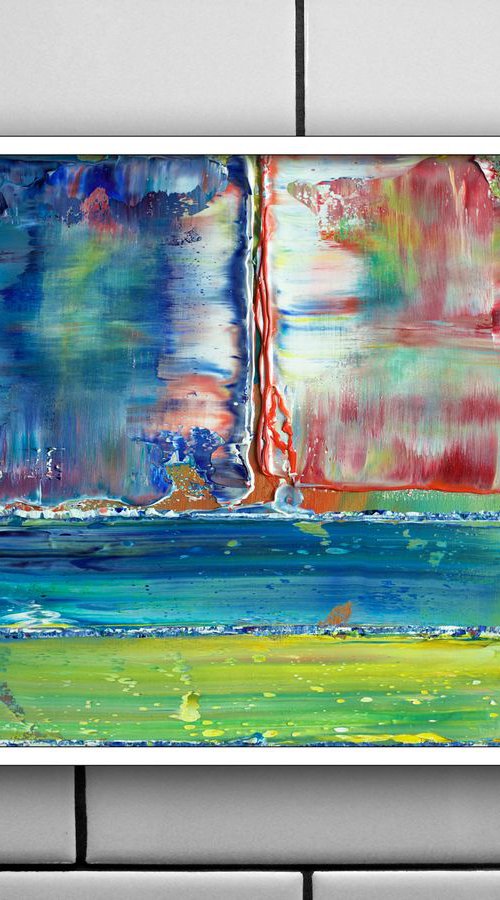 "Made For Each Other" - Original PMS Micro Painting On Wood, Framed - 13 x 13 inches by Preston M. Smith (PMS)