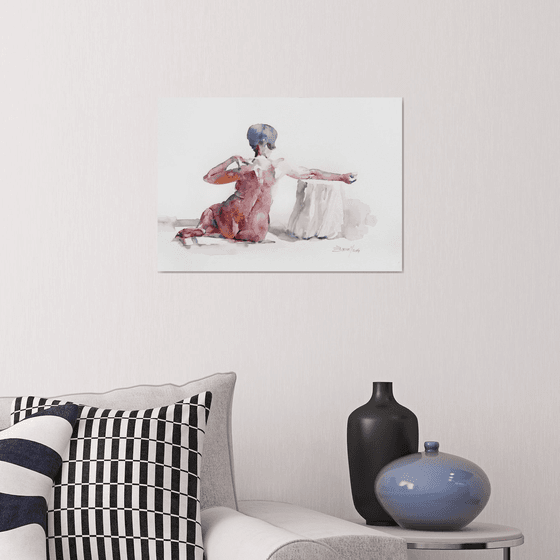 sitting nude