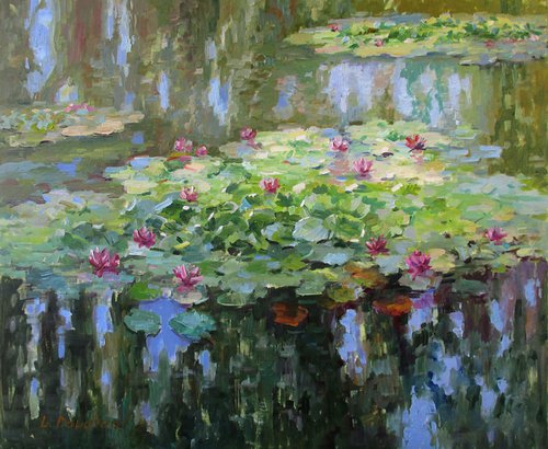 Water lilies in the pond by Liudvikas Daugirdas