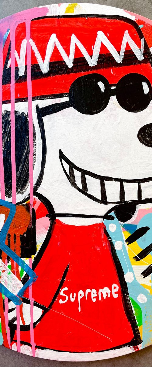 El Amigo. Round canvas 45x45cm by Mercedes Lagunas