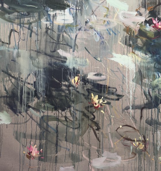 Water lilies. Summer pond.