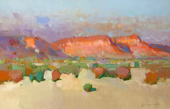 Desert, Original oil painting, Handmade artwork, One of a kind