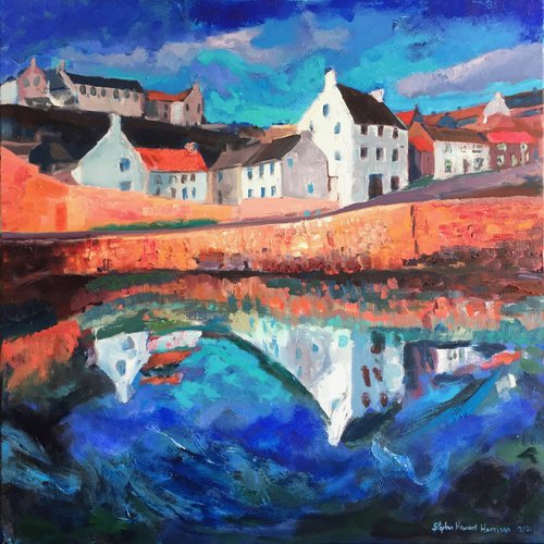 'Crail Harbour reflections, Fife' by Stephen Howard Harrison