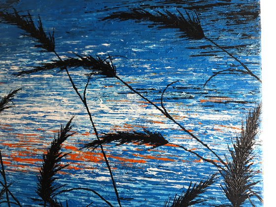 Blue Sunset In The Grass